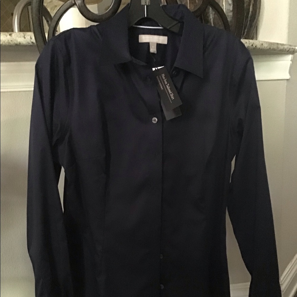 Dark Navy long sleeve shirt. No Iron shirt